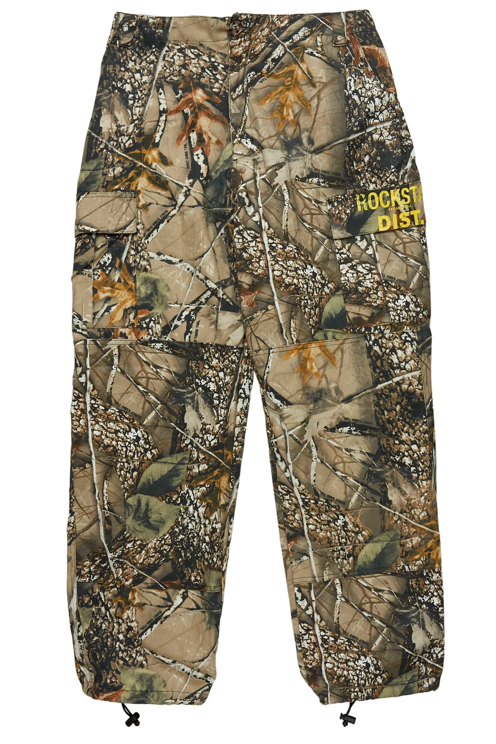 Acko Beige Tree Camo Cargo Graphic Pants