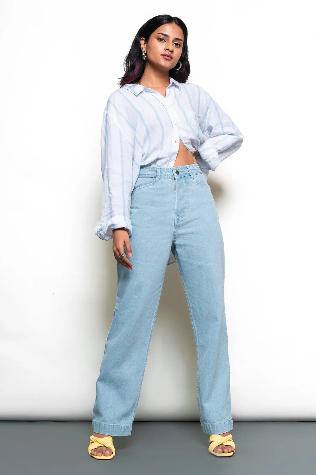 Airy Blue Straight Fit Jeans