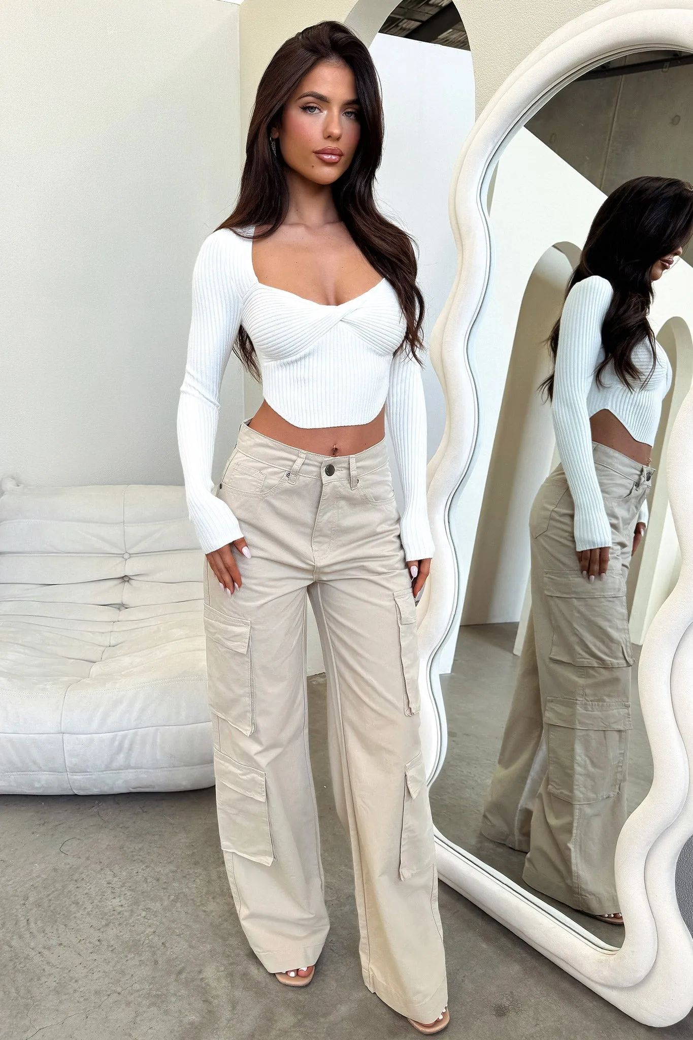 Alyssa Cargo Pants - Beige