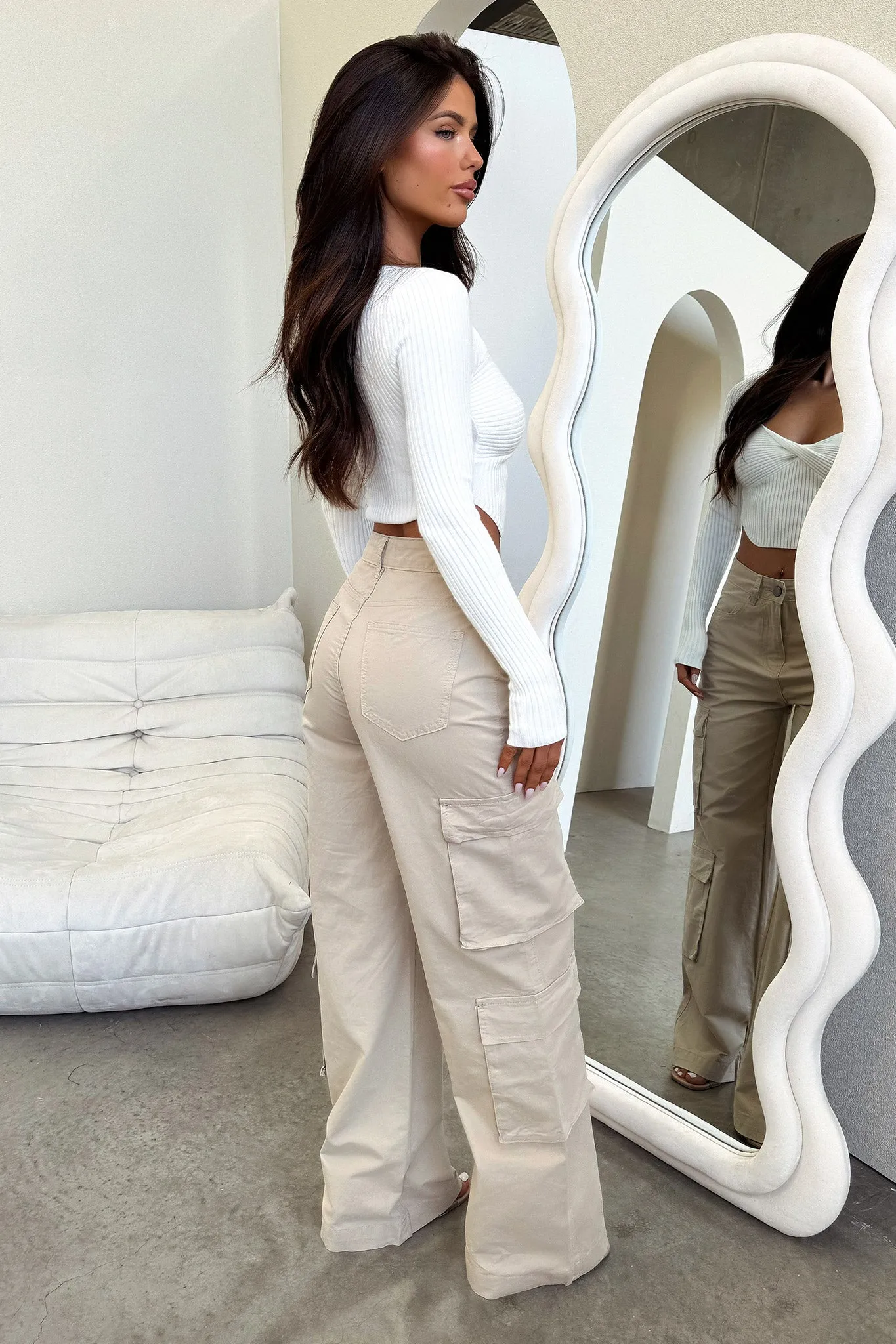 Alyssa Cargo Pants - Beige