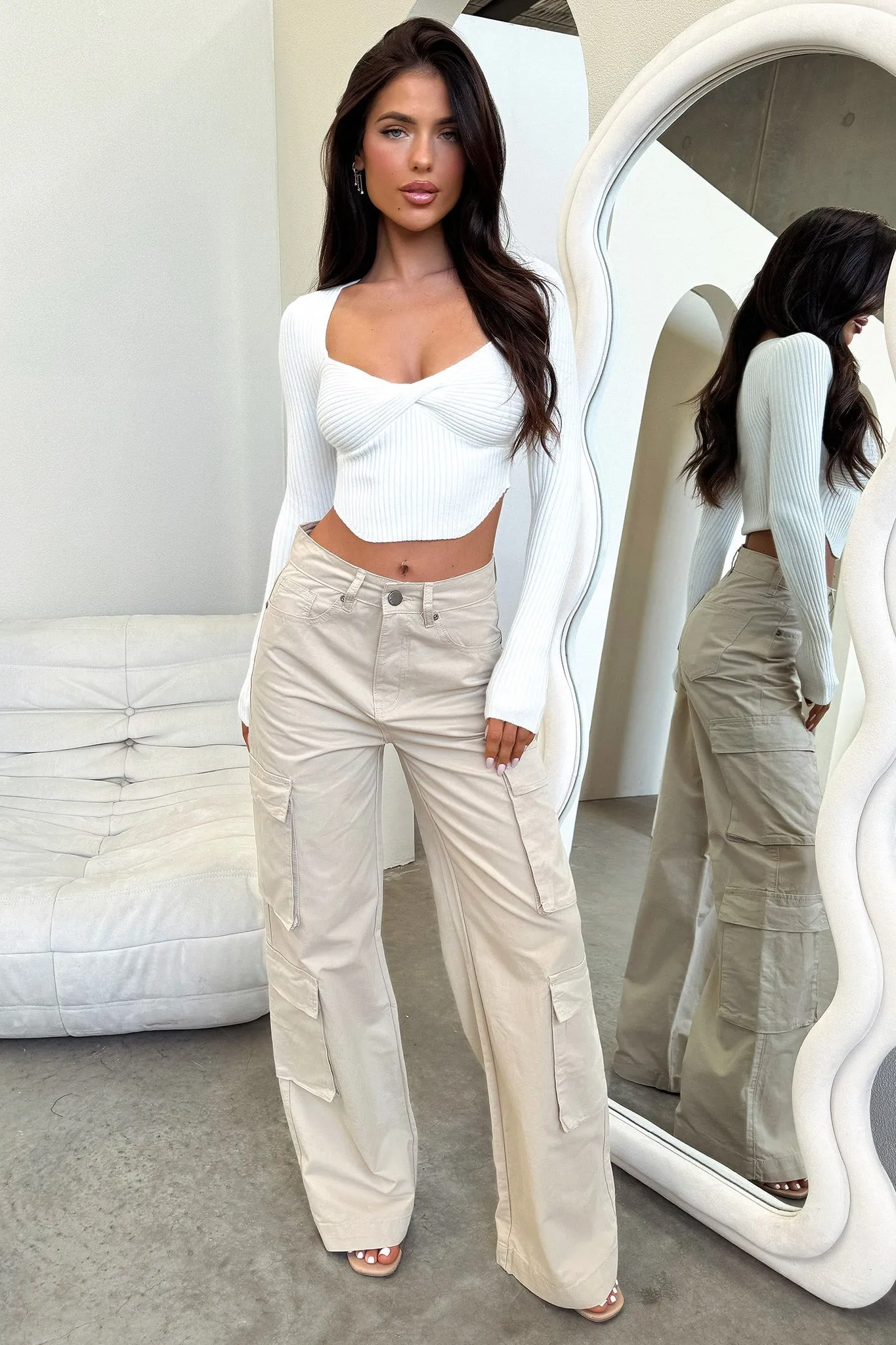 Alyssa Cargo Pants - Beige