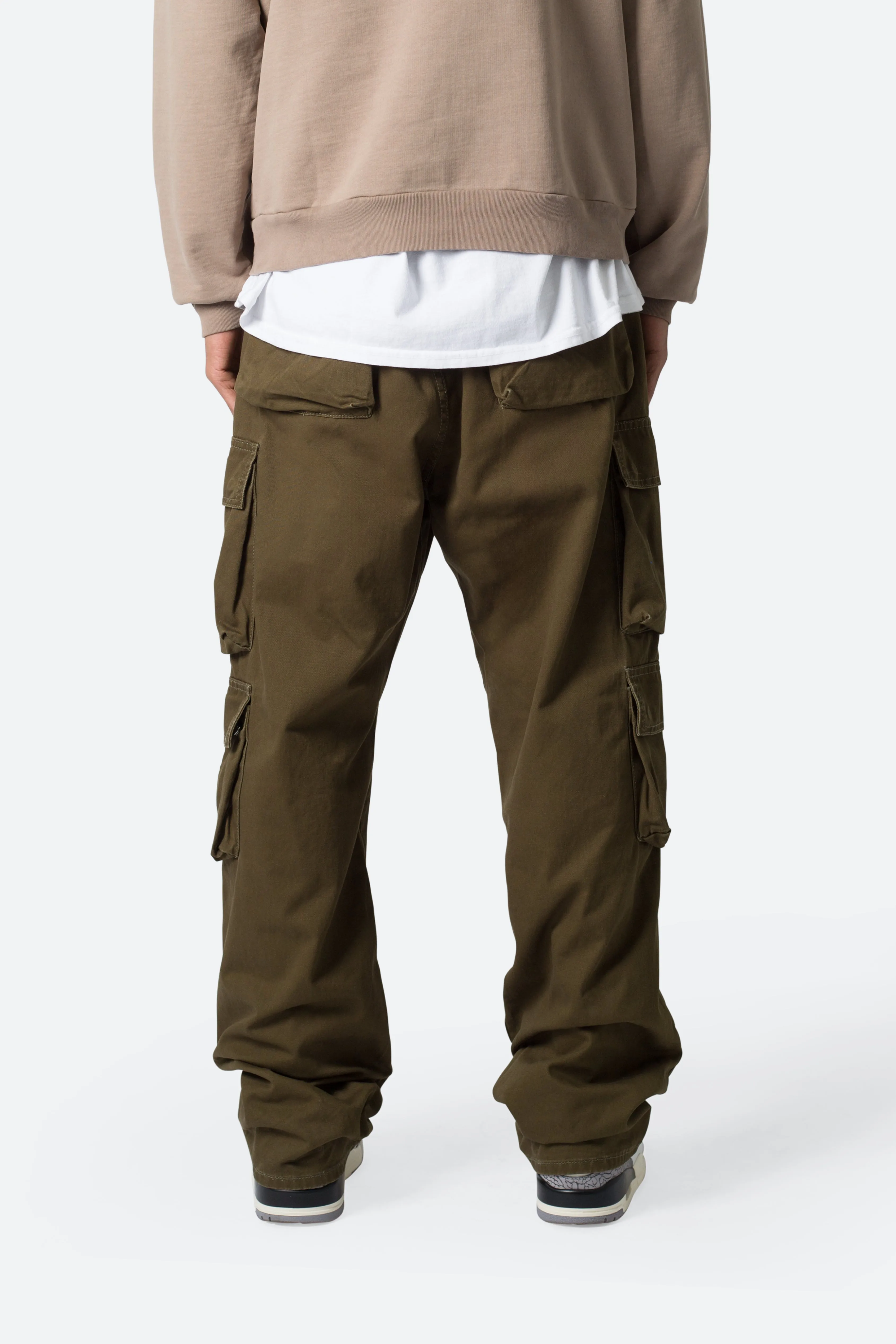 Baggy Cargo Pants - Washed Olive