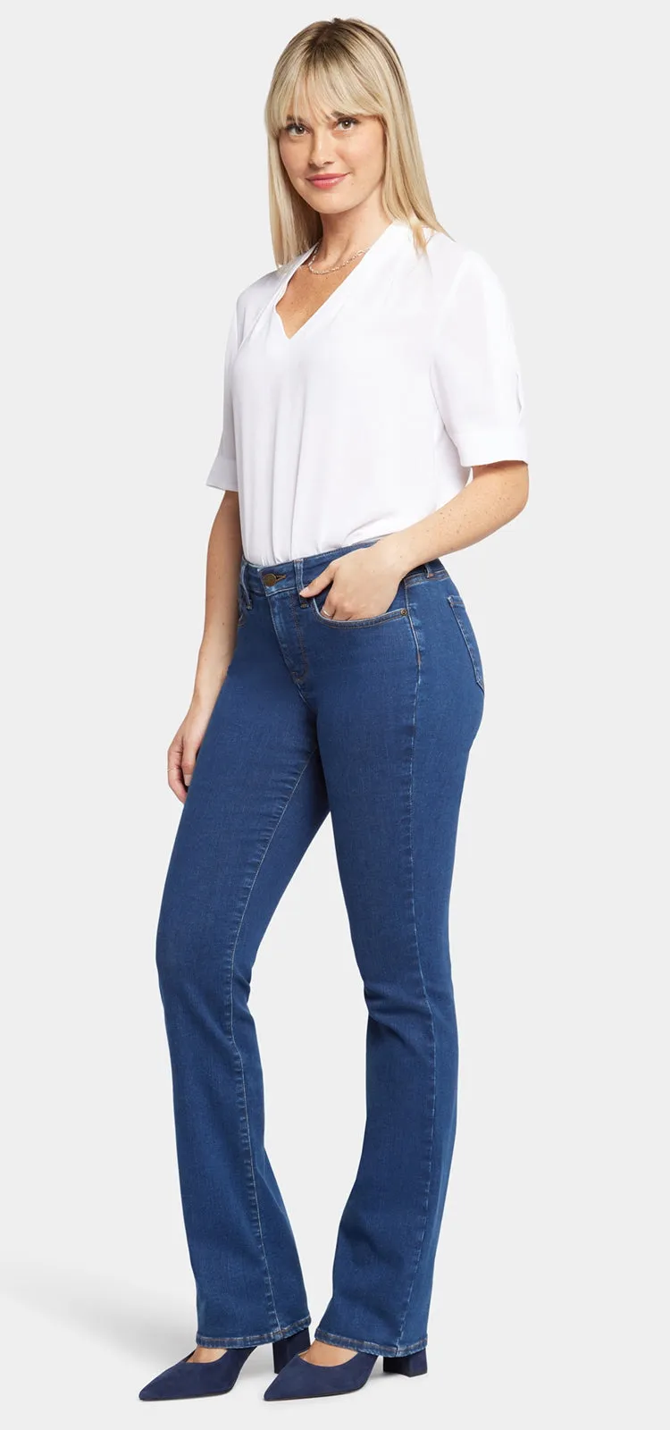 Barbara Bootcut Jeans Mediumblauw Premium Denim | Quinn