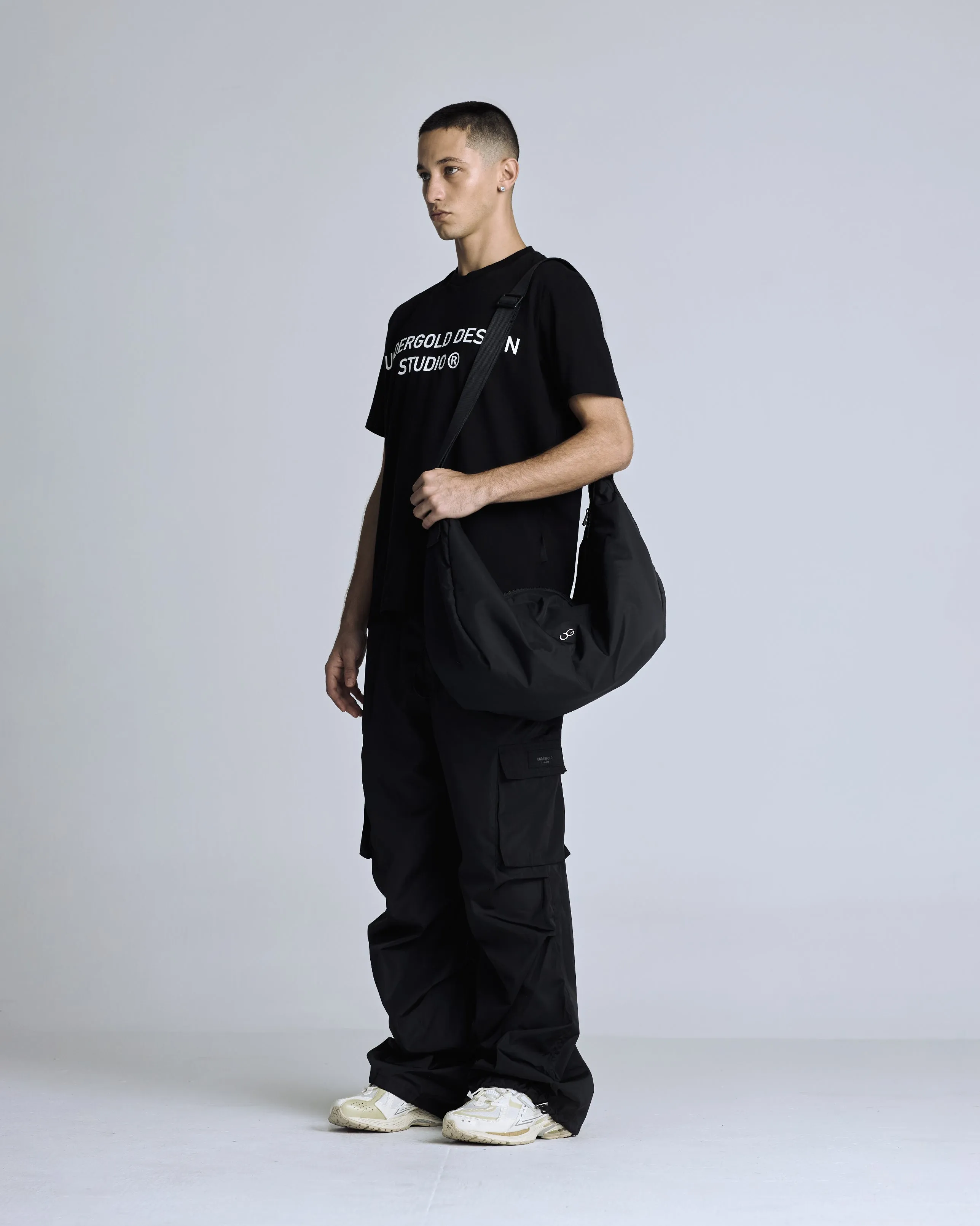 Basics Parachute Cargo Pants Black