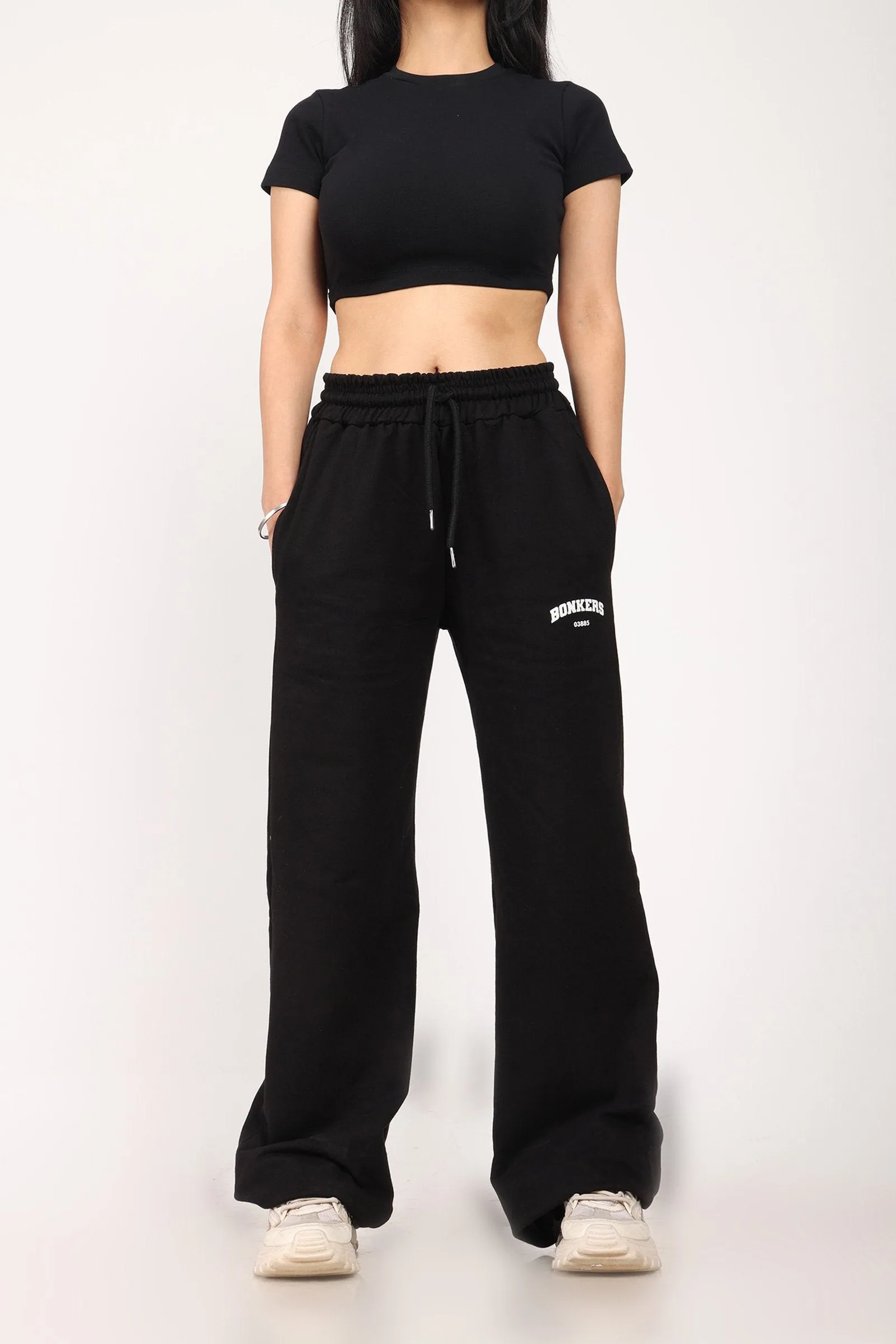 Black Wide-Leg Sweatpants