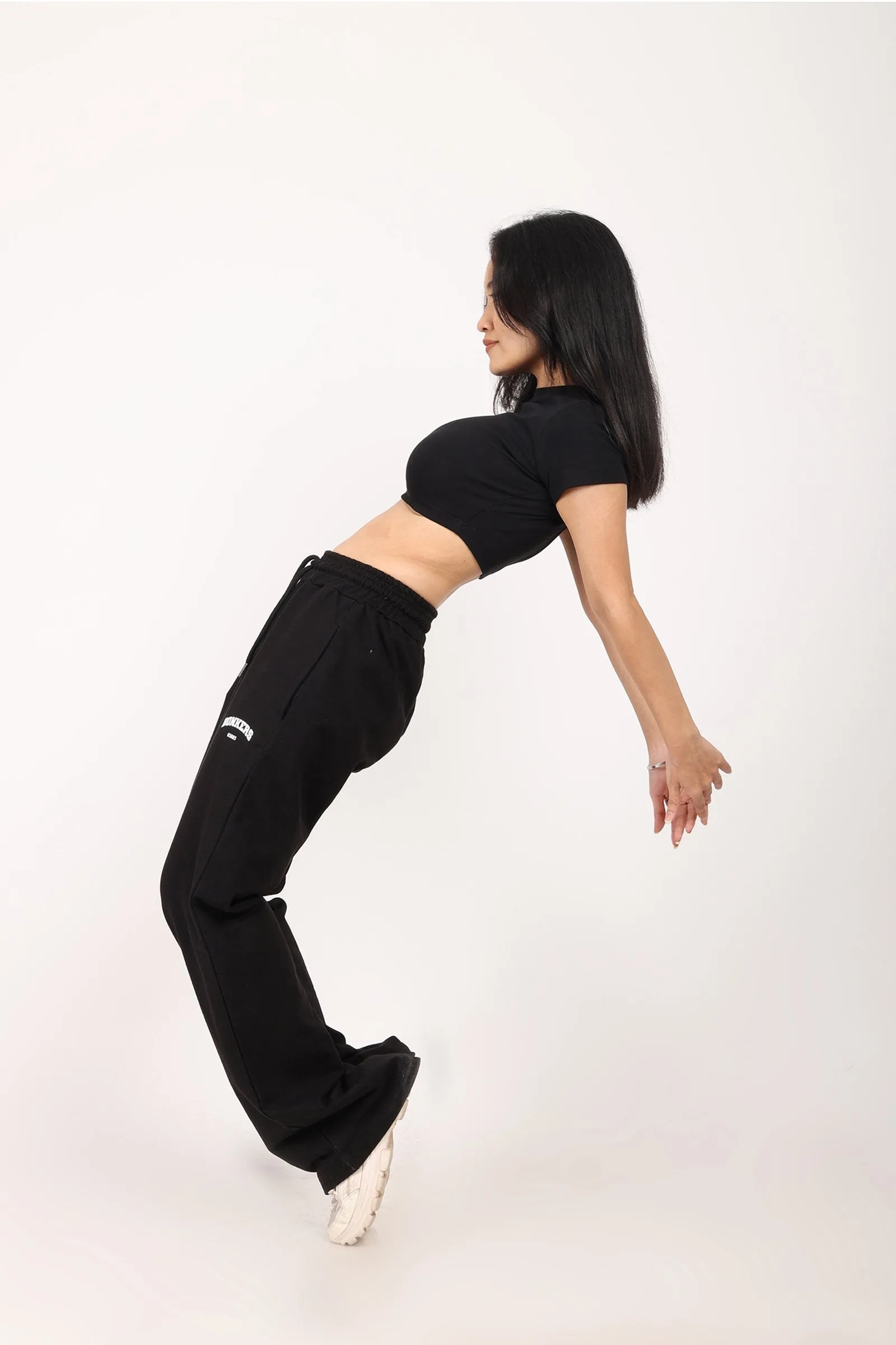 Black Wide-Leg Sweatpants