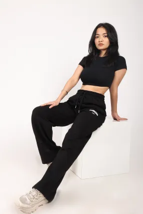 Black Wide-Leg Sweatpants