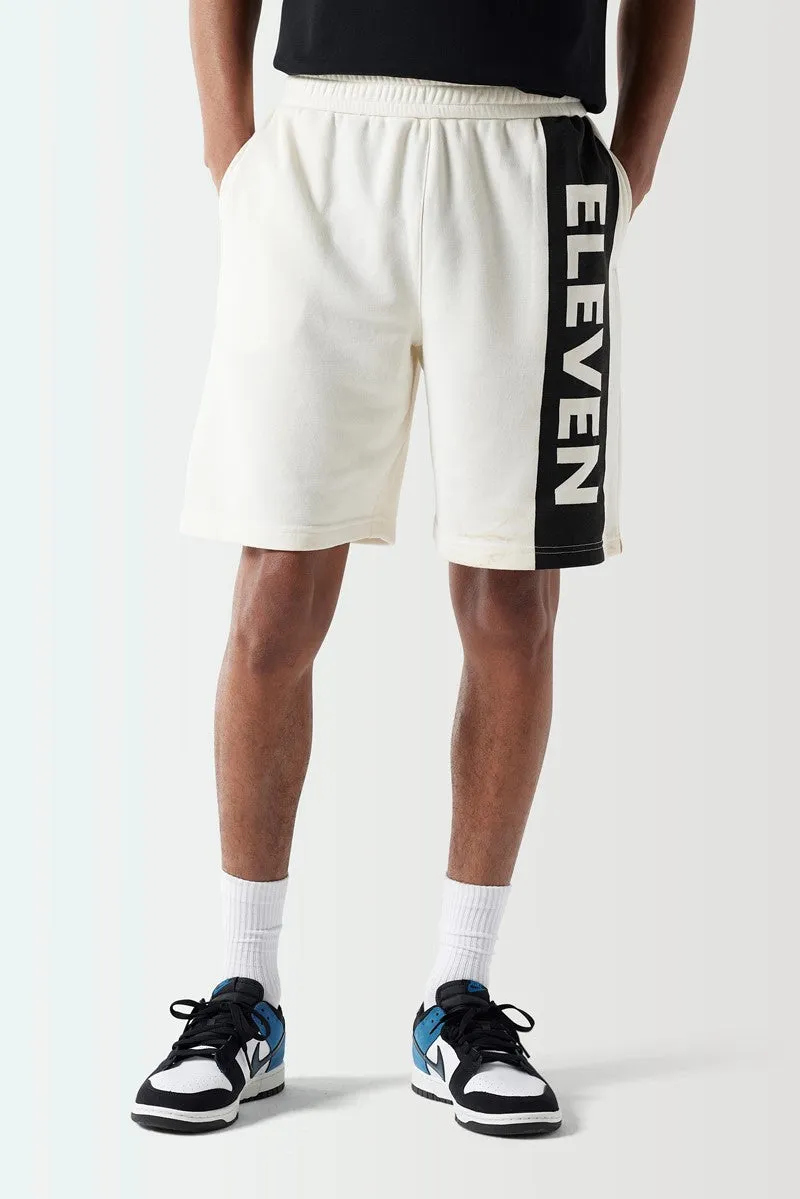 Block Graphic Sweat Shorts - Coconut