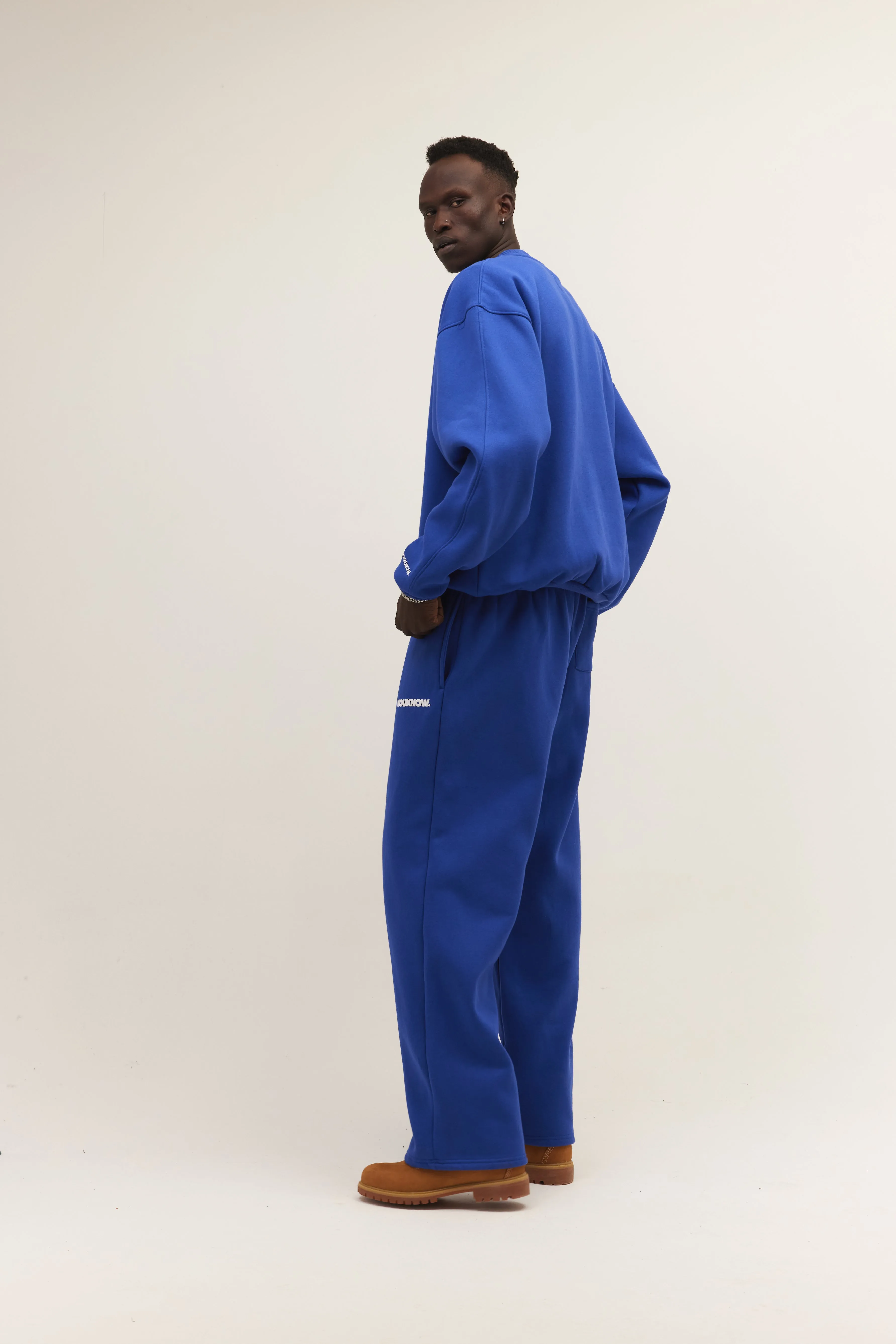 BLOCK WIDE-LEG SWEATPANTS | BLUE