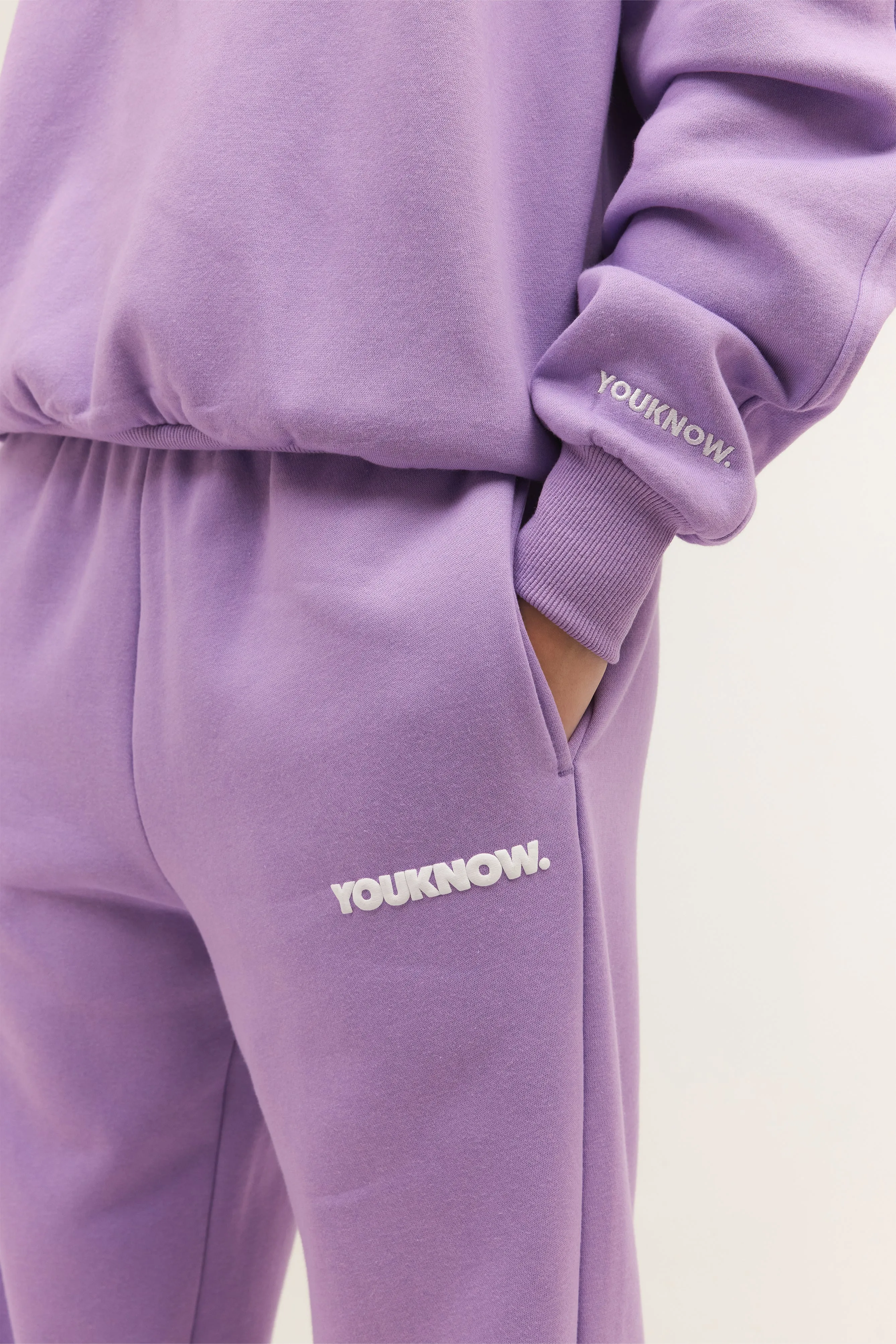 BLOCK WIDE-LEG SWEATPANTS | LILAC