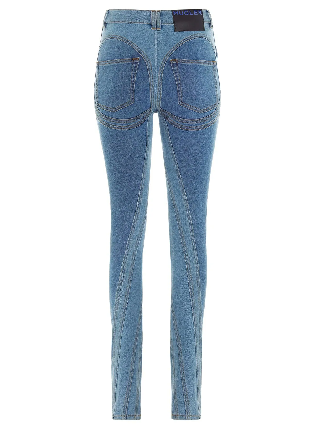 blue bi-color spiral jeans