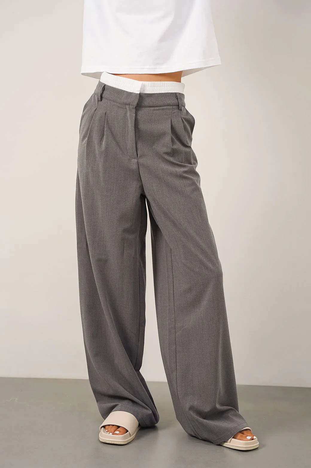 BOXER WAIST LOW RISE PANTS