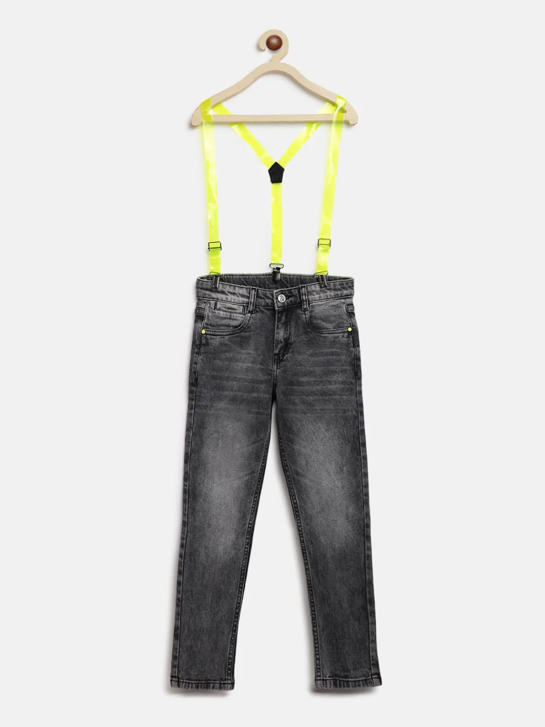 Boys Slim Fit Jeans With Suspender