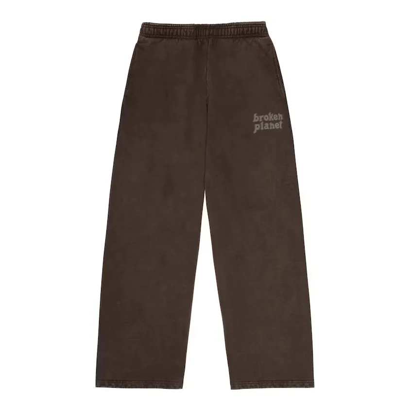 Broken Planet Wide Leg Sweatpants Washed Mocha Brown