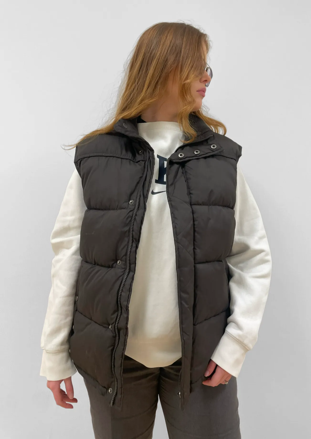 Brown Puffer Vest L