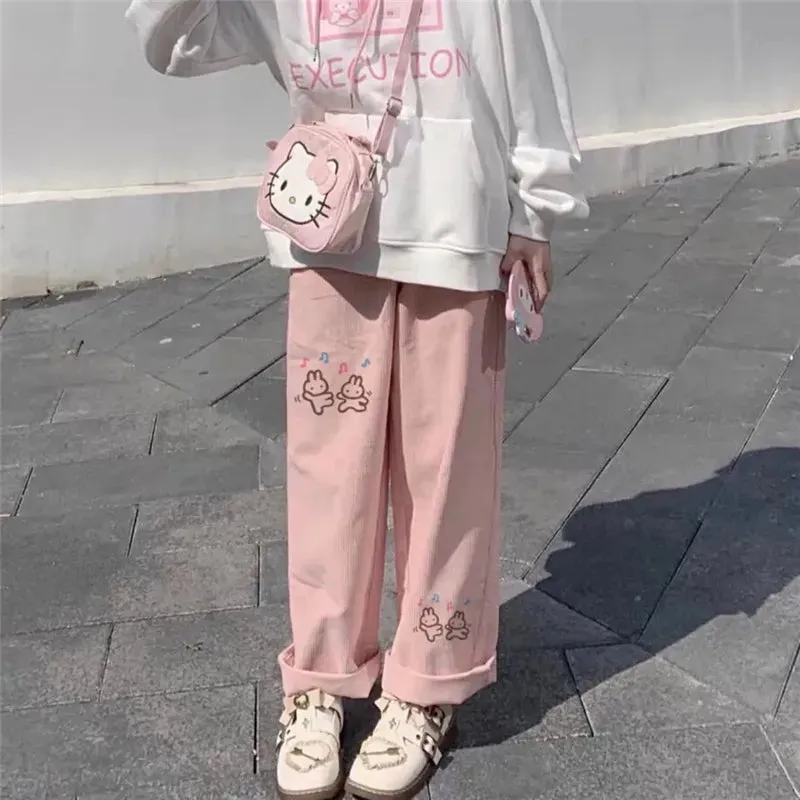 Bunny Friends Pink Corduroy Pants