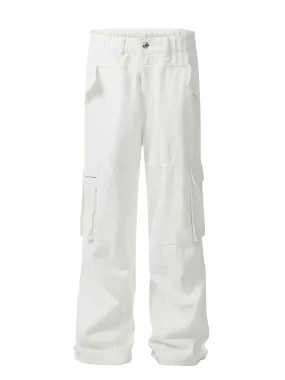 Buttoned Detail Versatile Cargo Pants