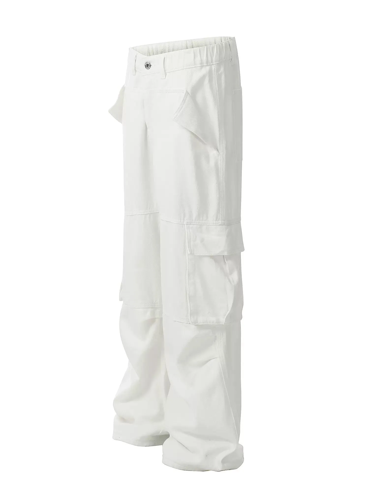 Buttoned Detail Versatile Cargo Pants