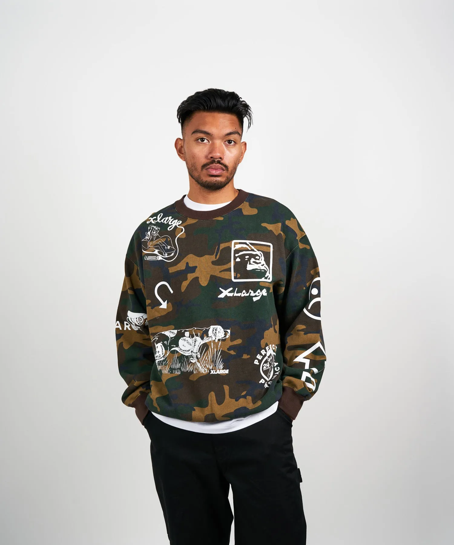 CAMO CREW NECK SWEAT