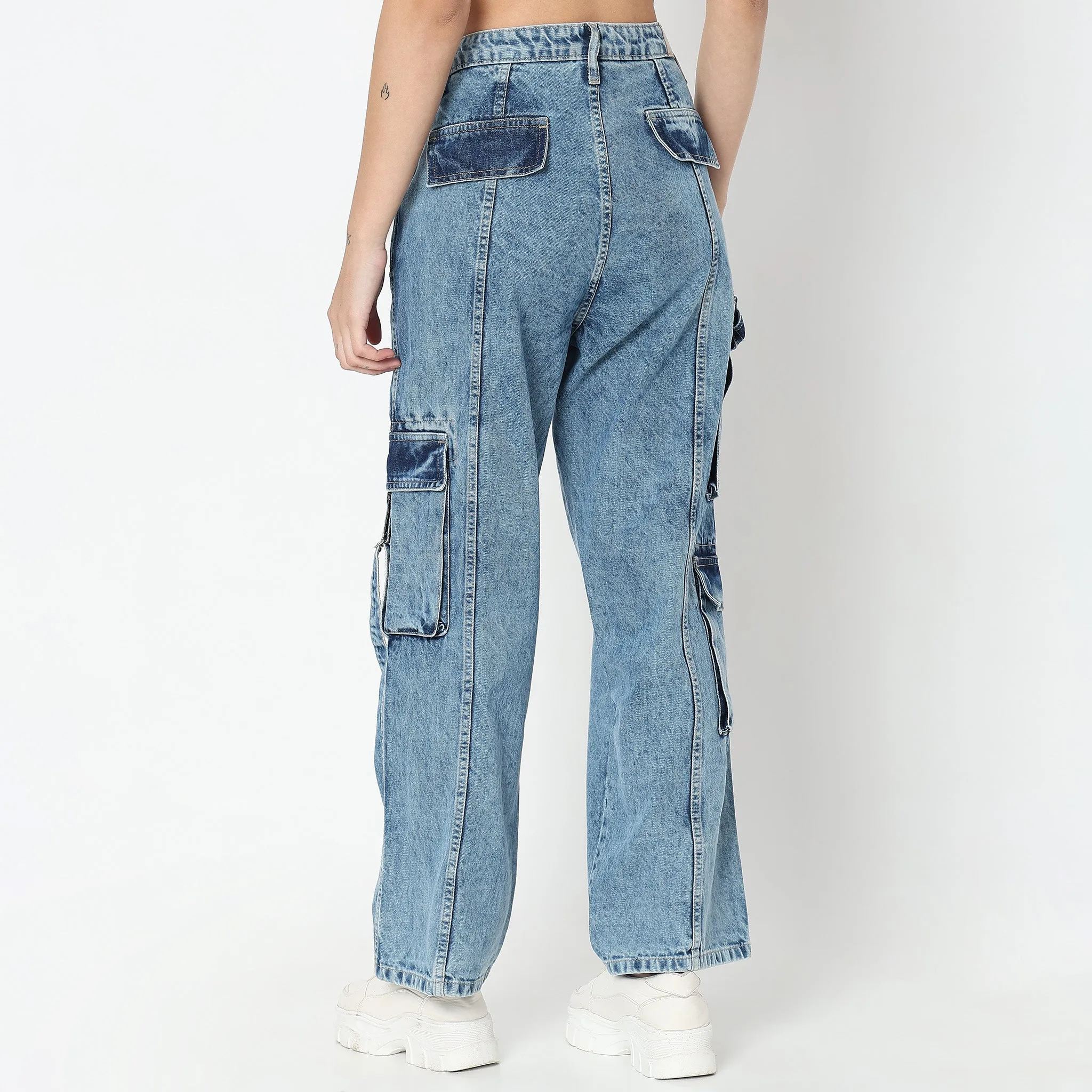 Cargo Fit High Rise Jeans