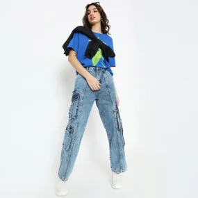 Cargo Fit High Rise Jeans