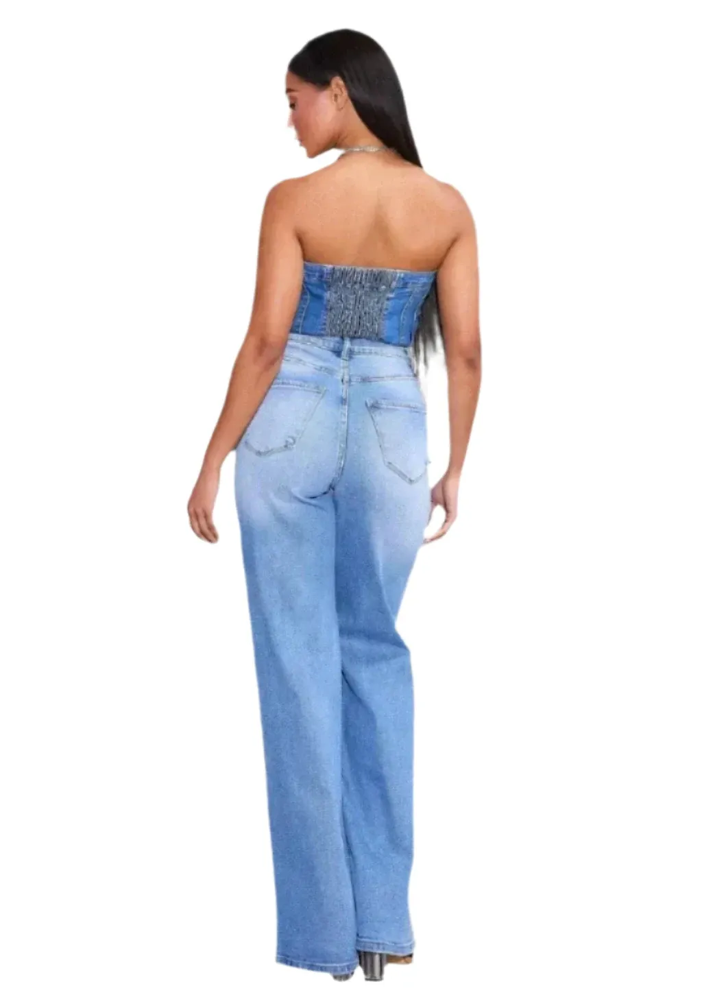 Catching Your Eye Straight Leg Jeans-Blue