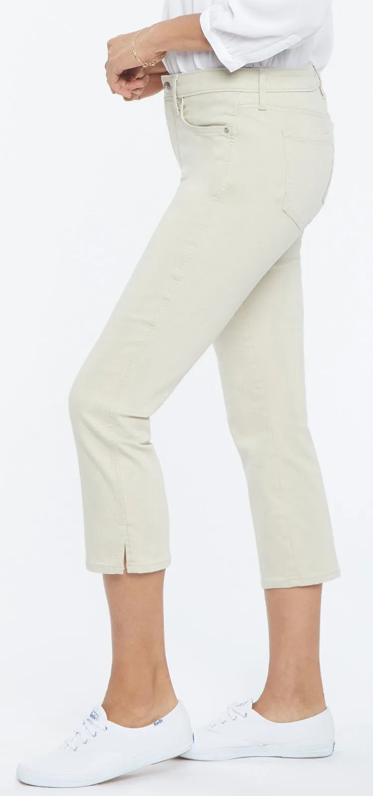 Chloe Capri Jeans Premium Denim Beige | Feather