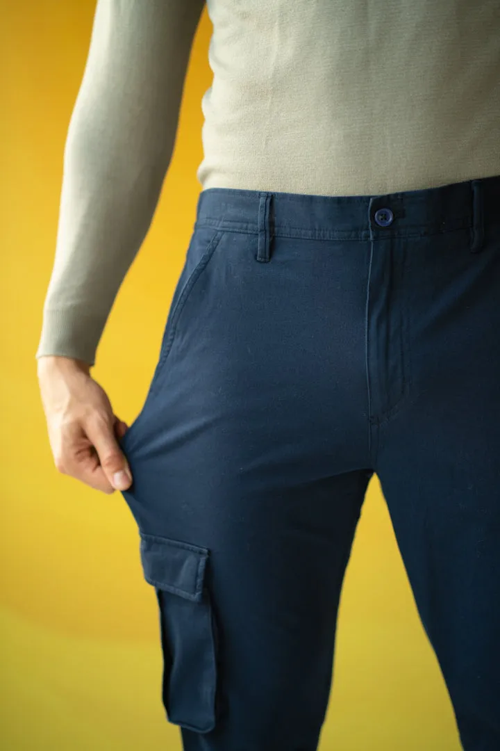 Classic Navy Stretch Cargo Pants