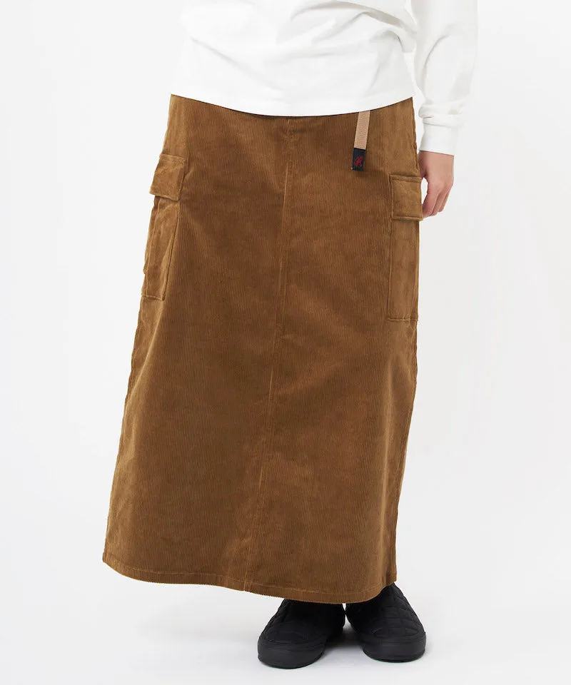 Corduroy Long Cargo Skirt