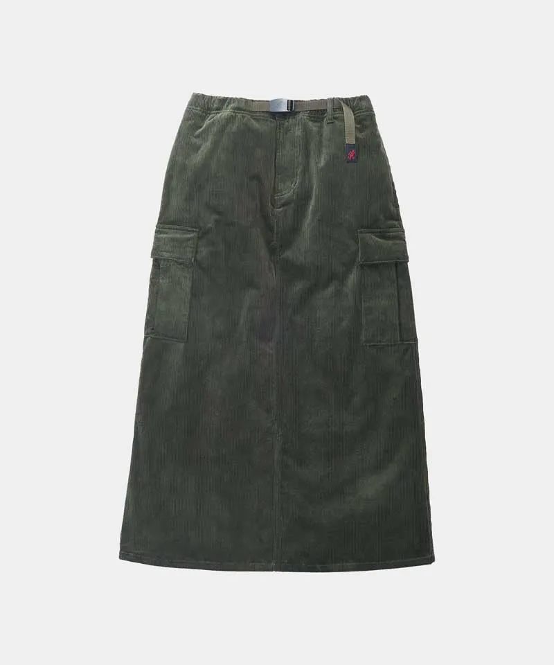 Corduroy Long Cargo Skirt