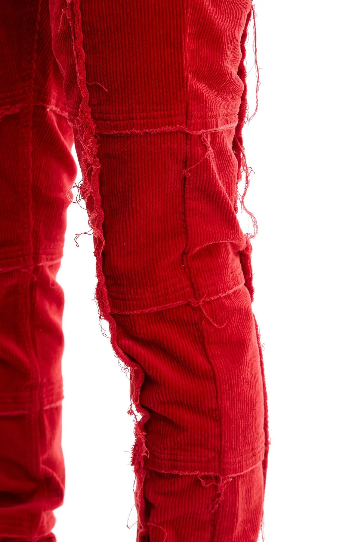 Corduroy Stacked Pants in Red