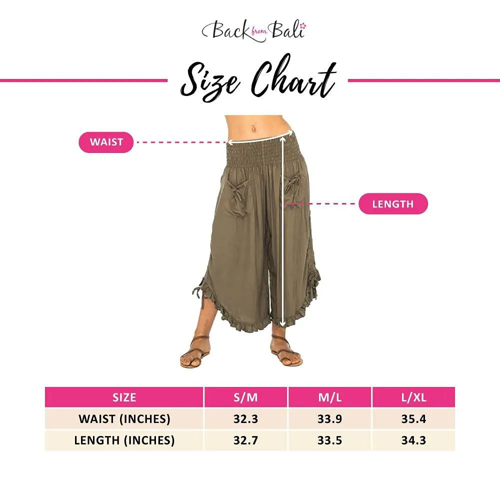 Cropped Wide Leg Elastic Waist Pants