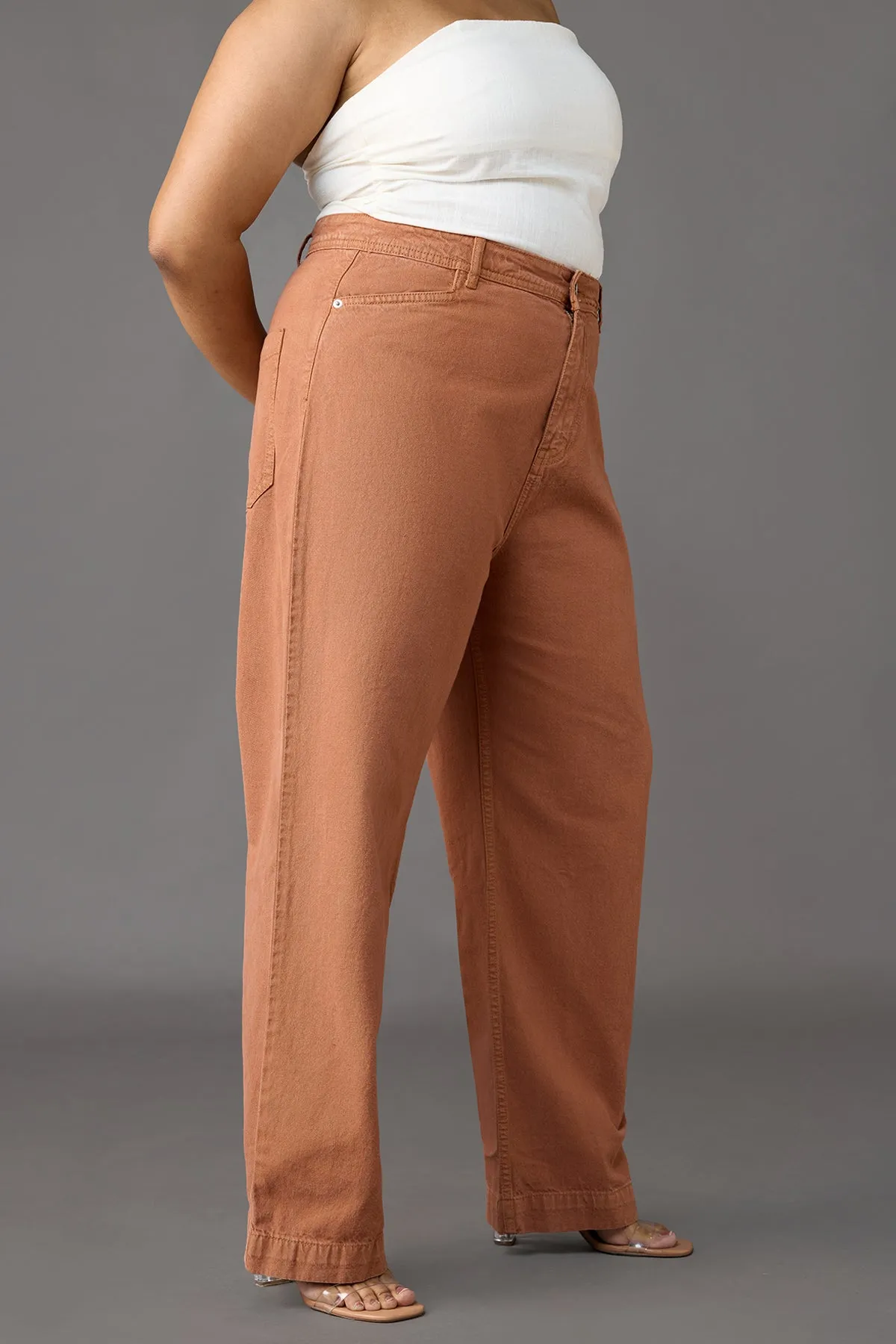 Curve Chestnut Charm Straight-Leg Jeans