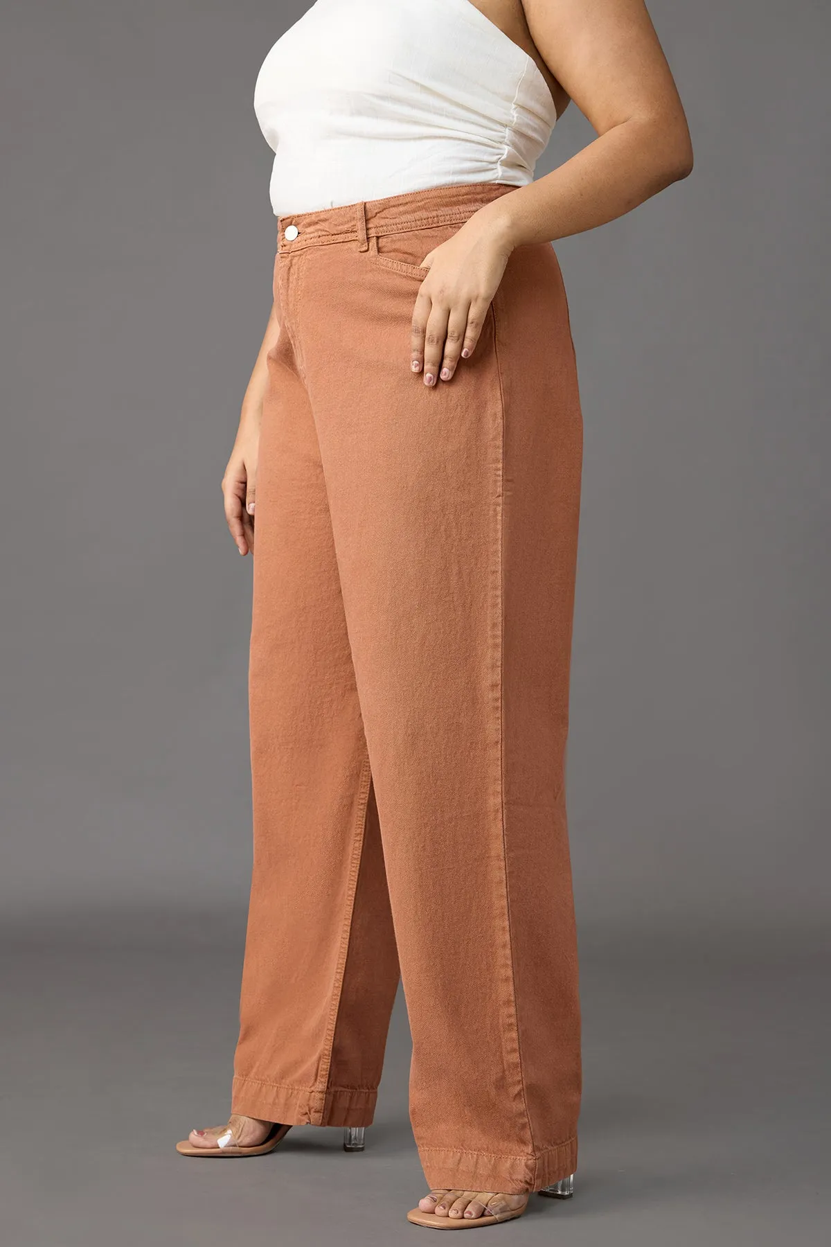 Curve Chestnut Charm Straight-Leg Jeans