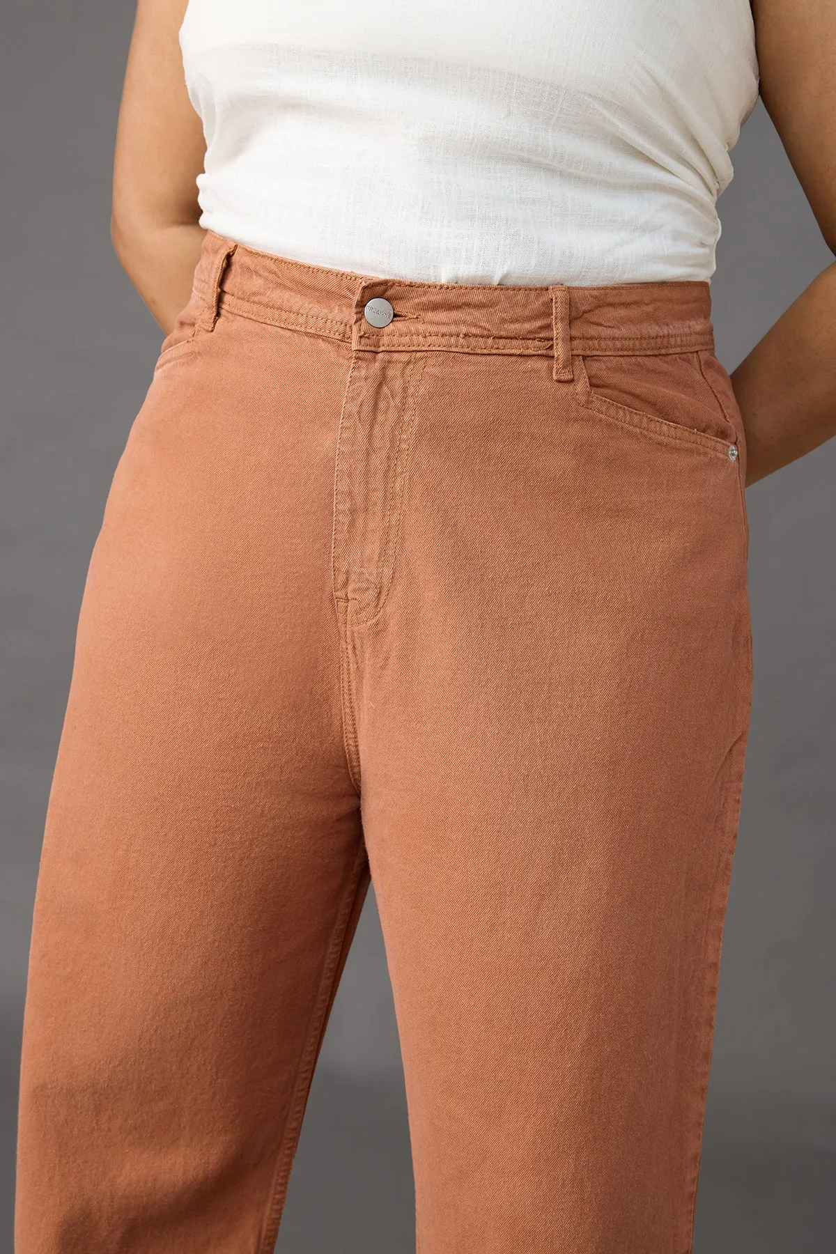 Curve Chestnut Charm Straight-Leg Jeans