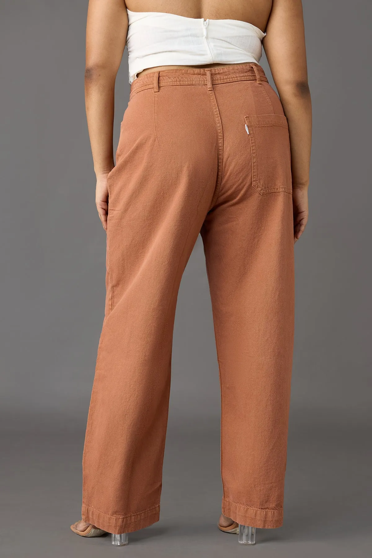 Curve Chestnut Charm Straight-Leg Jeans