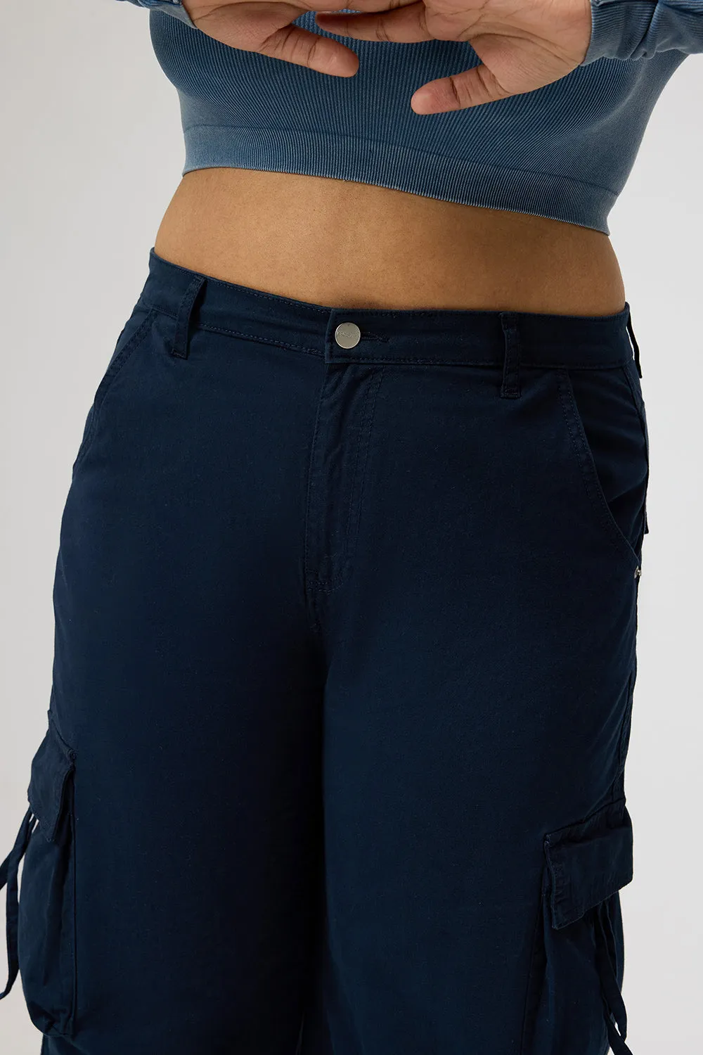 Curve Deep Blue Cargo Pants