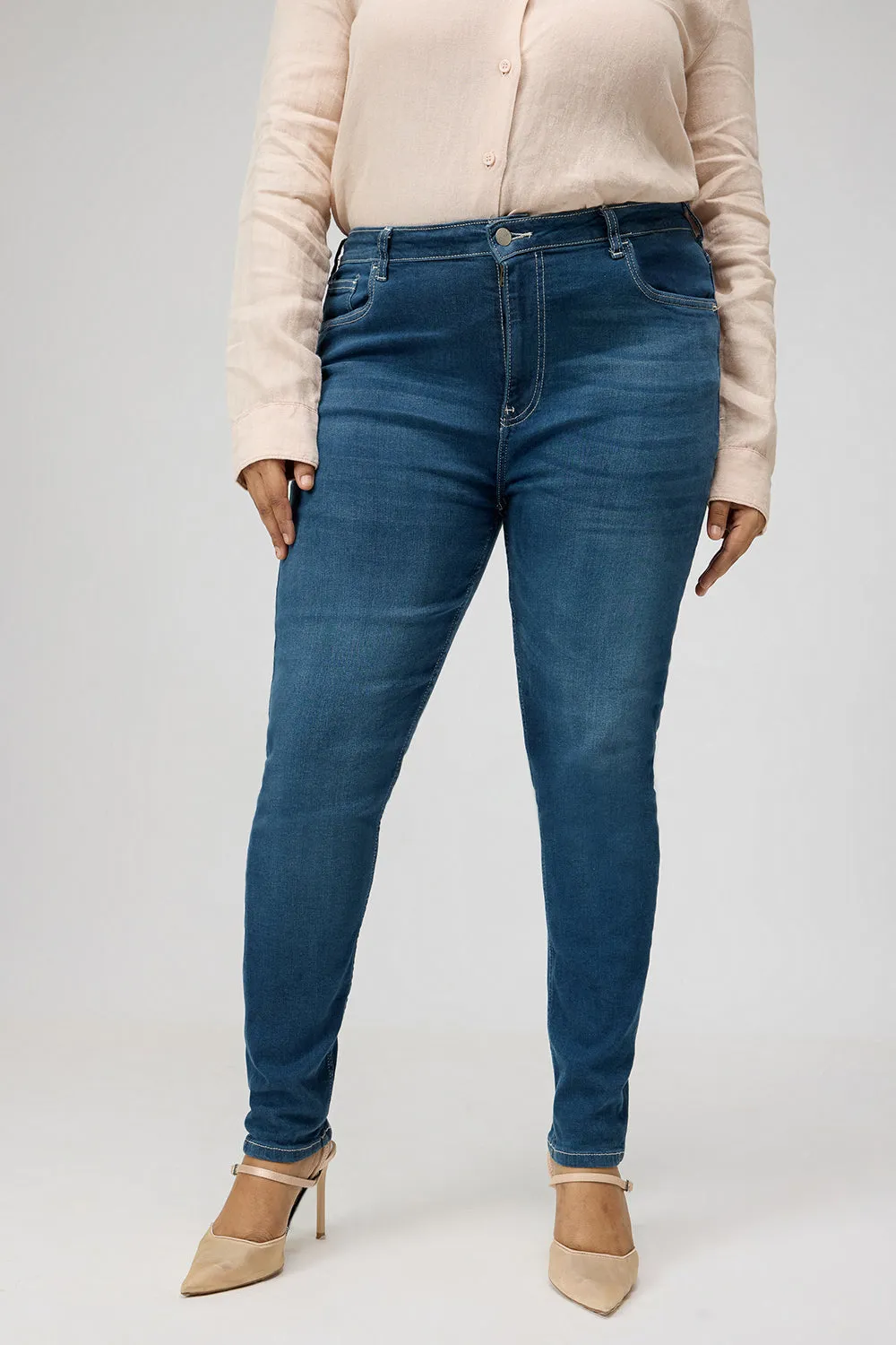 Curve Twilight Blue Denim Skinny Jeans