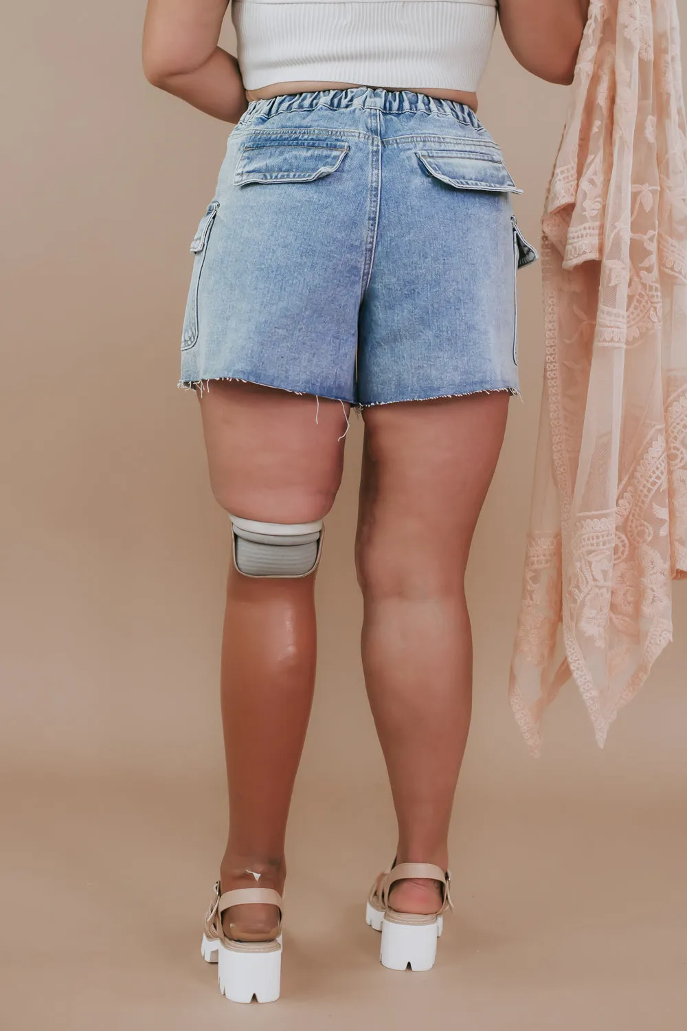 Denim Cargo Shorts