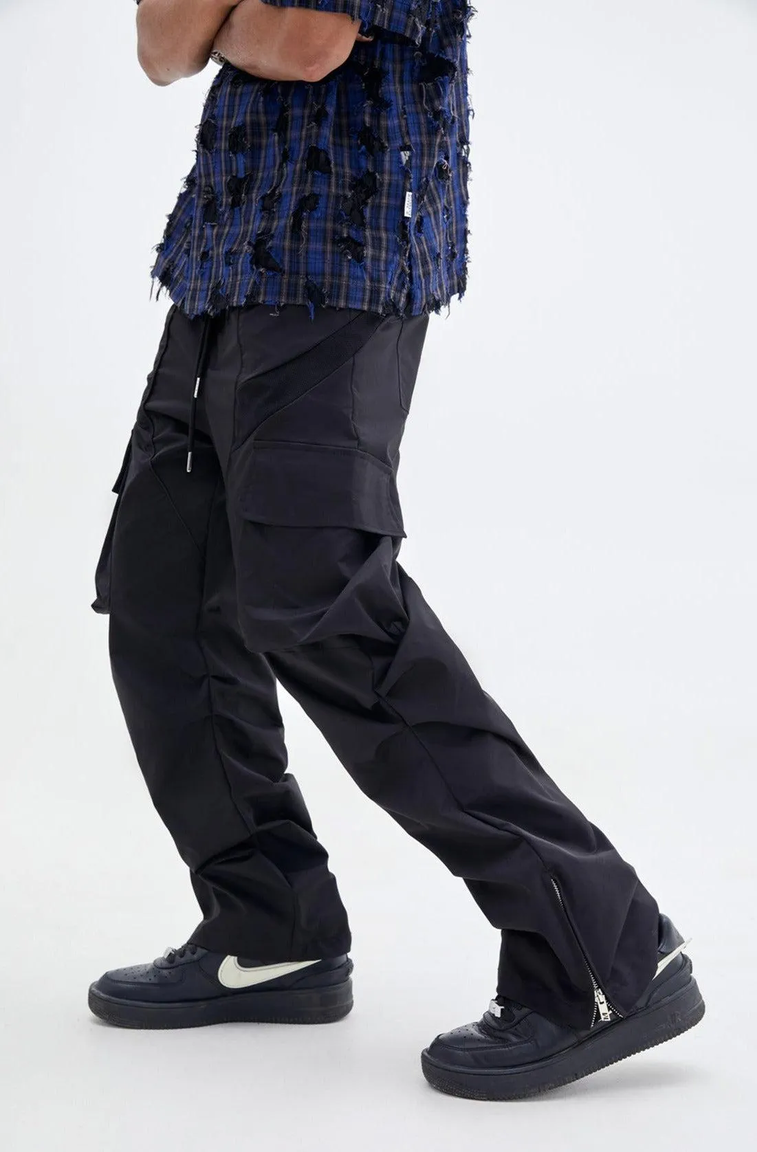 Drawstring Pleats Cargo Style Pants