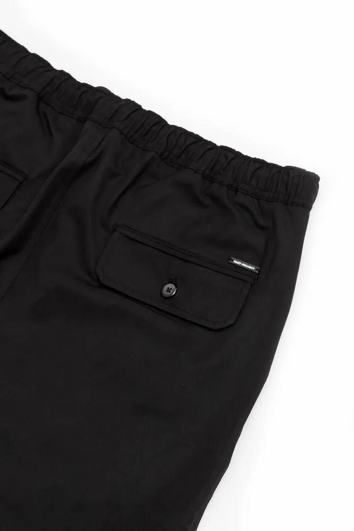 Ebony Black Stretch Cargo Pants