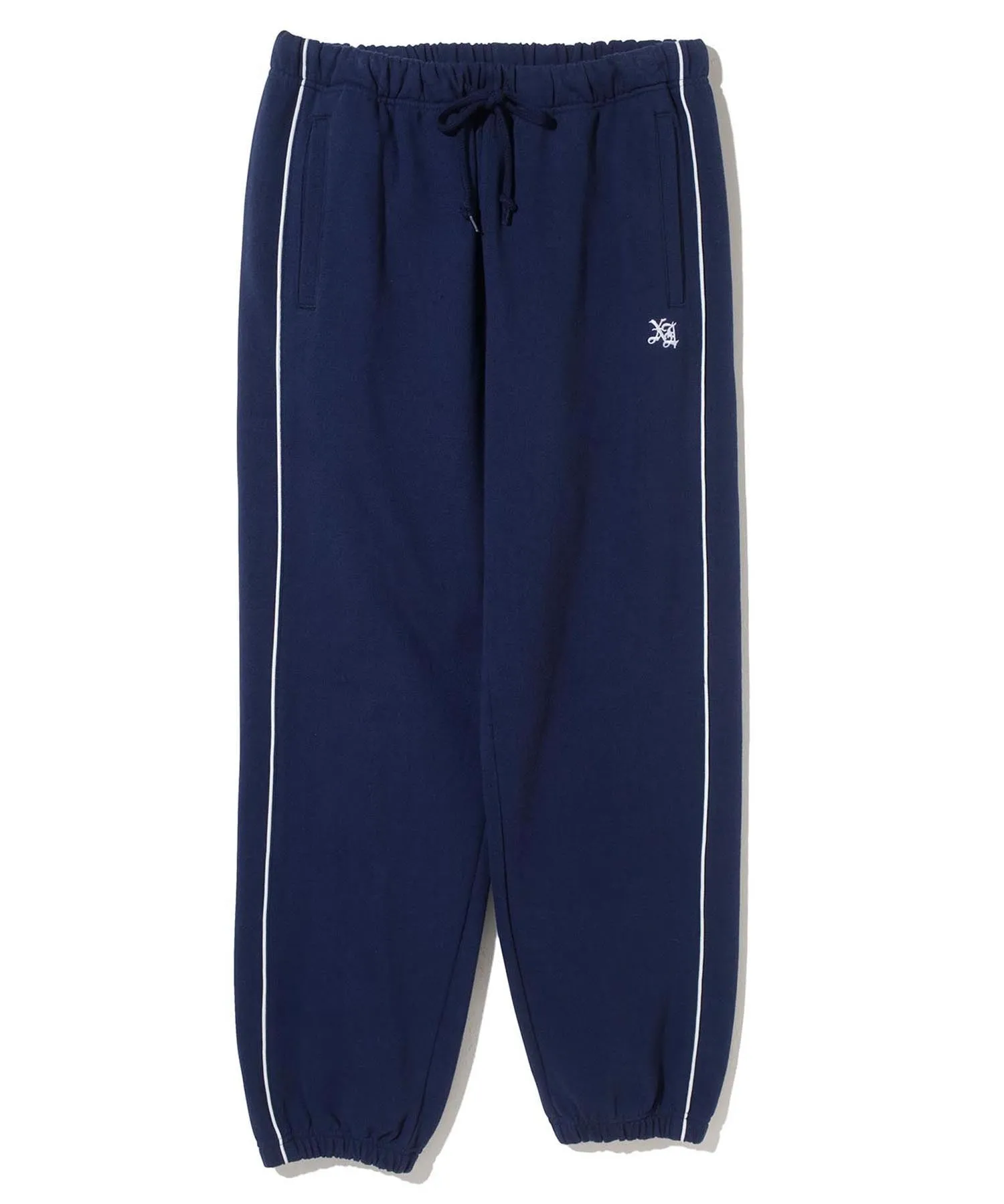 EMBROIDERED LOGO PIPING SWEAT PANTS