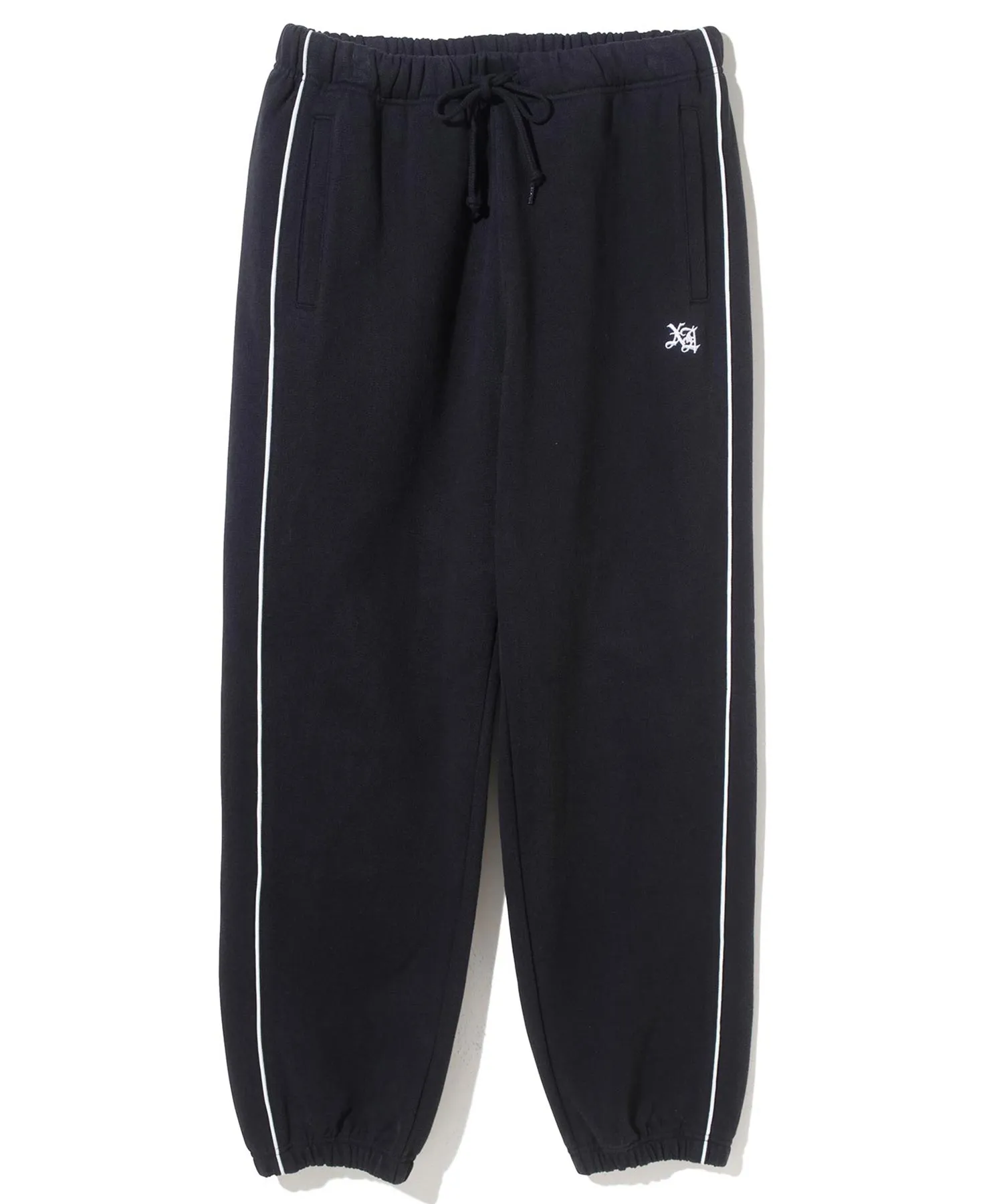 EMBROIDERED LOGO PIPING SWEAT PANTS