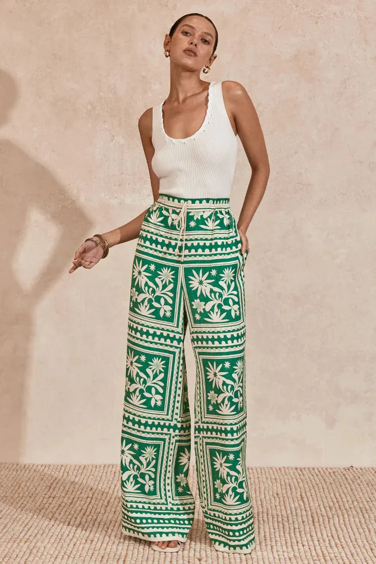 Emerald Tile Losas Wide Leg Pant