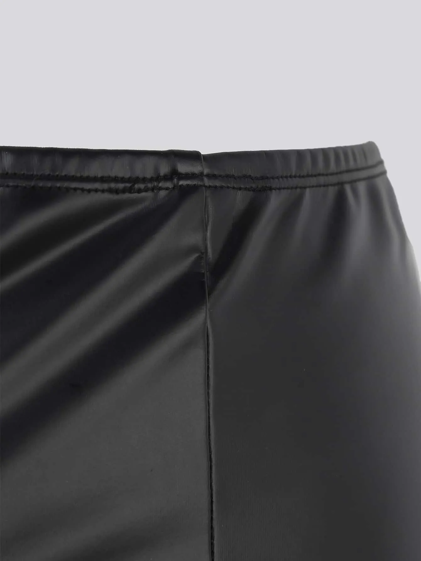 Faux Leather Ruched Cutout Pants