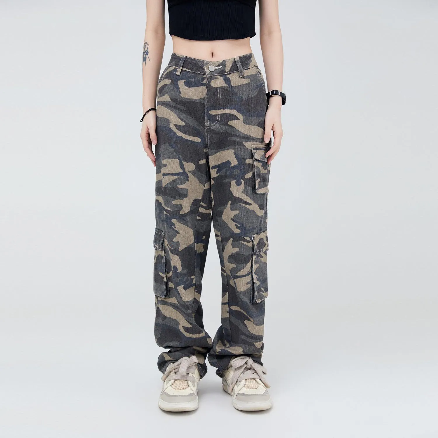 Flap Pocket Camouflage Cargo Pants