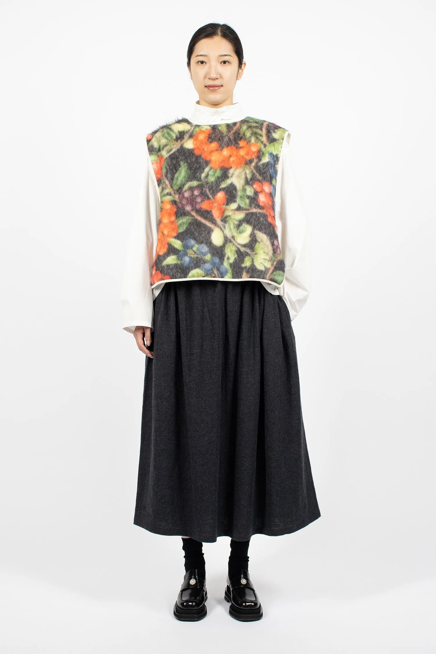 Floral Strik Vest Black