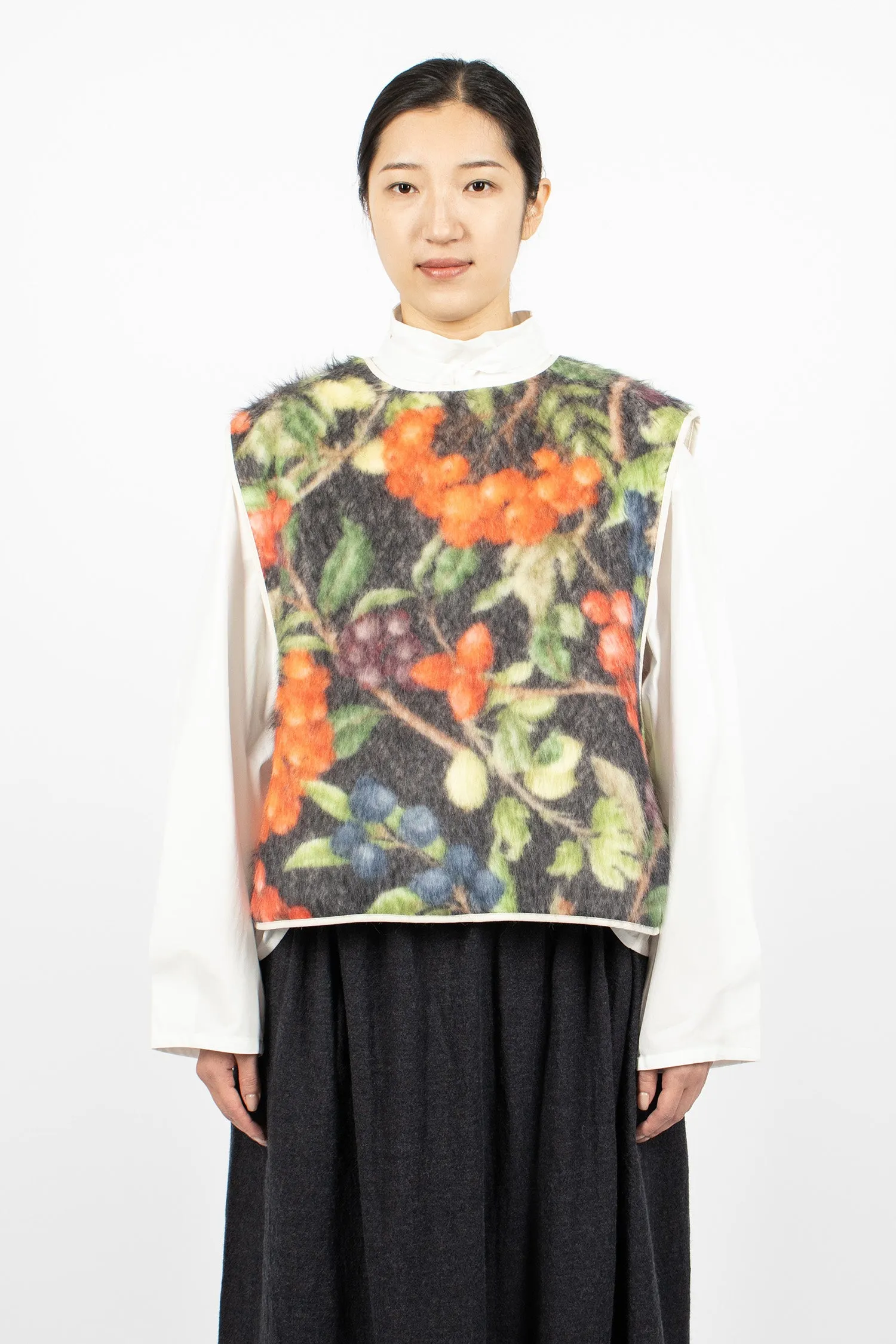 Floral Strik Vest Black