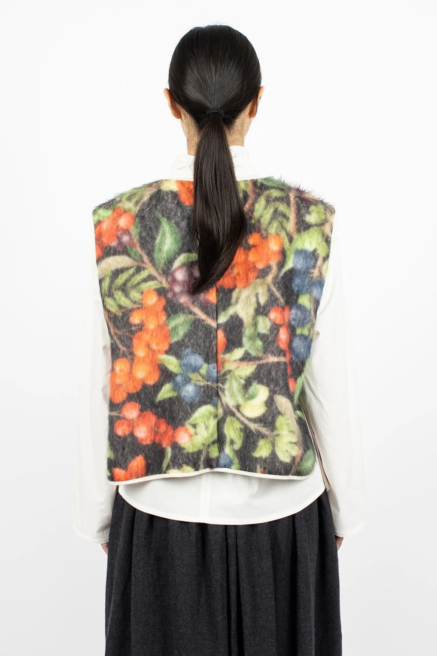 Floral Strik Vest Black