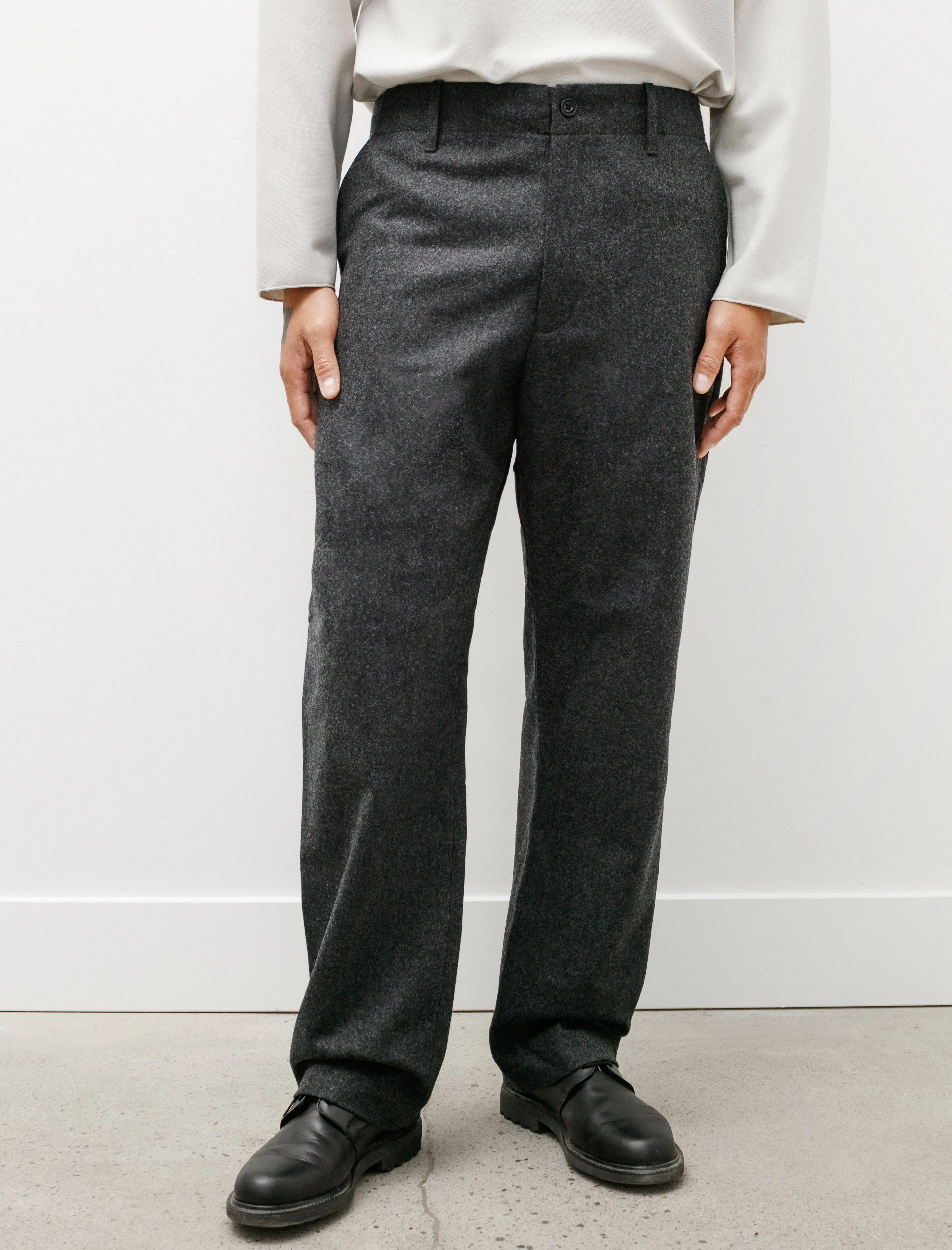 Fox Pants Wool Flannel Charcoal